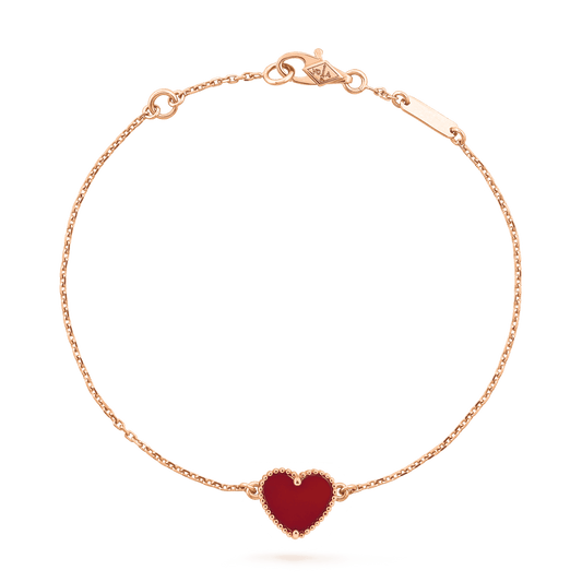 VCA HEART CARNELIAN PINK GOLD BRACELET