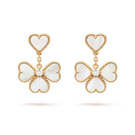 VCA CLOVER SWEET WHITE MOP EARRINGS
