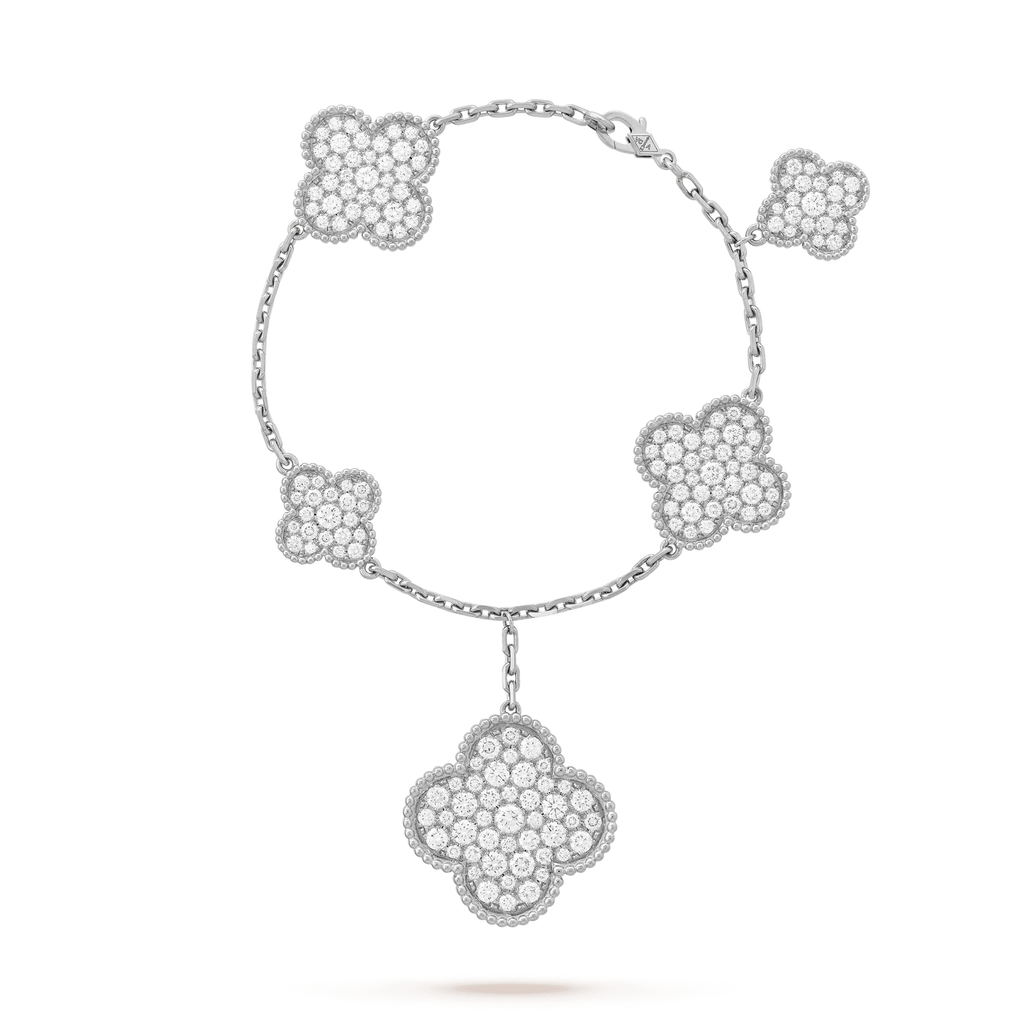 VCA CLOVER 6 MOTIFS SILVER DIAMOND BRACELET