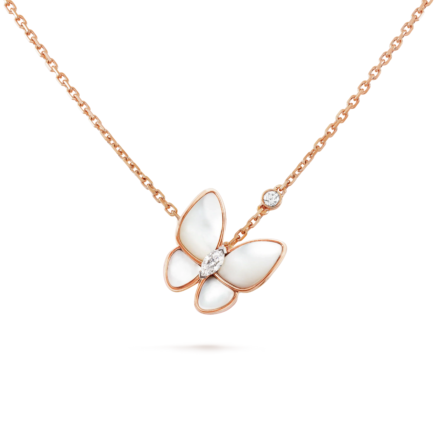 VCA BUTTERFLY MOP DIAMOND NECKLACE