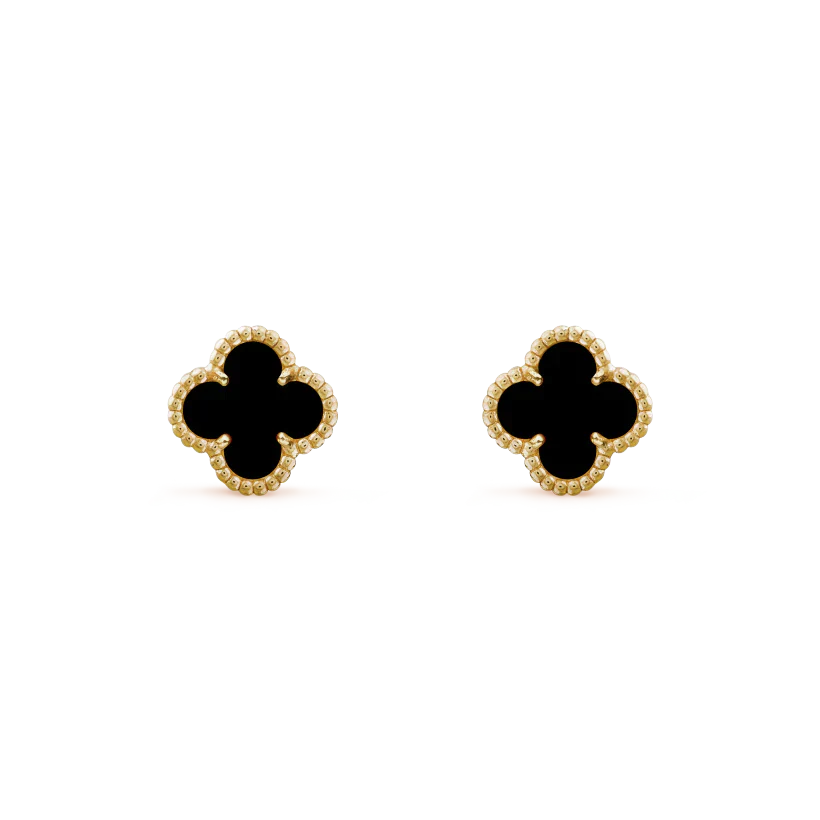 VCA CLOVER MINI 9.5MM BLACK MOP EARRINGS