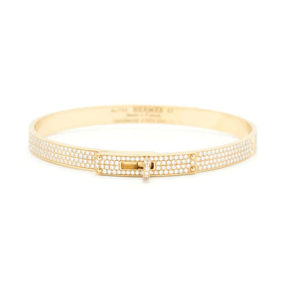 18K Yellow Gold Kelly Diamonds Hermes Bracelet