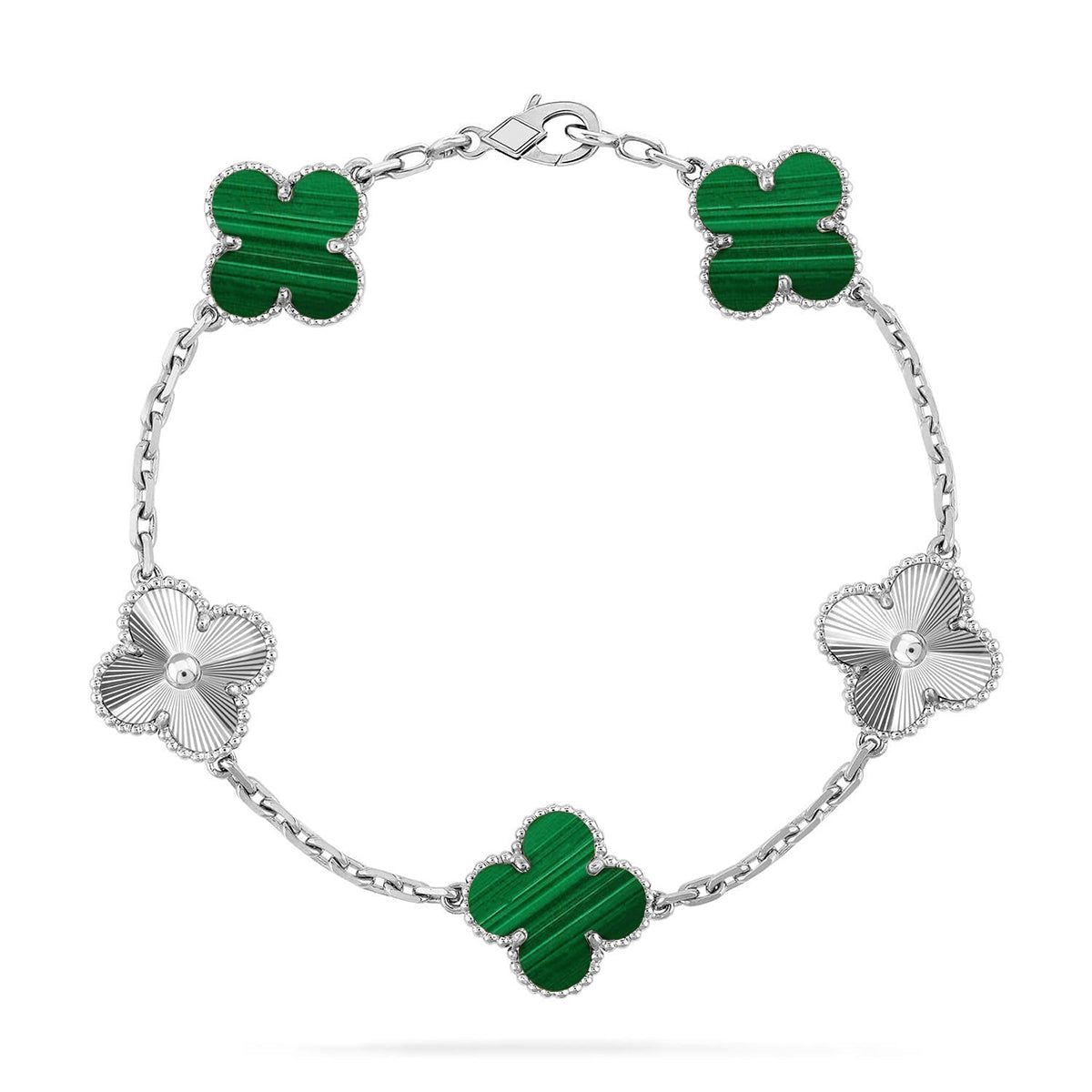 VCA CLOVER 5 MOTIF MALACHITE BRACELET COLLECTION