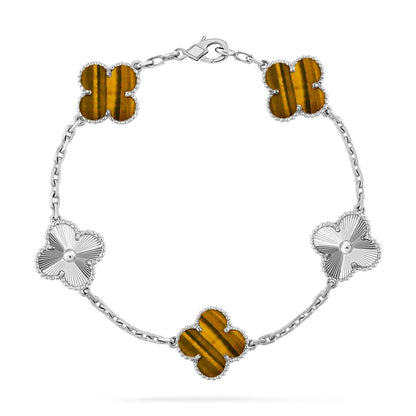 VCA CLOVER 5 MOTIFS TIGER EYE BRACELET COLLECTION