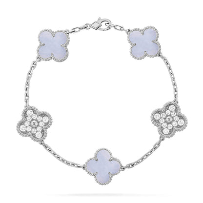 VCA CLOVER 5 MOTIF PURPLE CHALCEDONY BRACELET COLLECTION