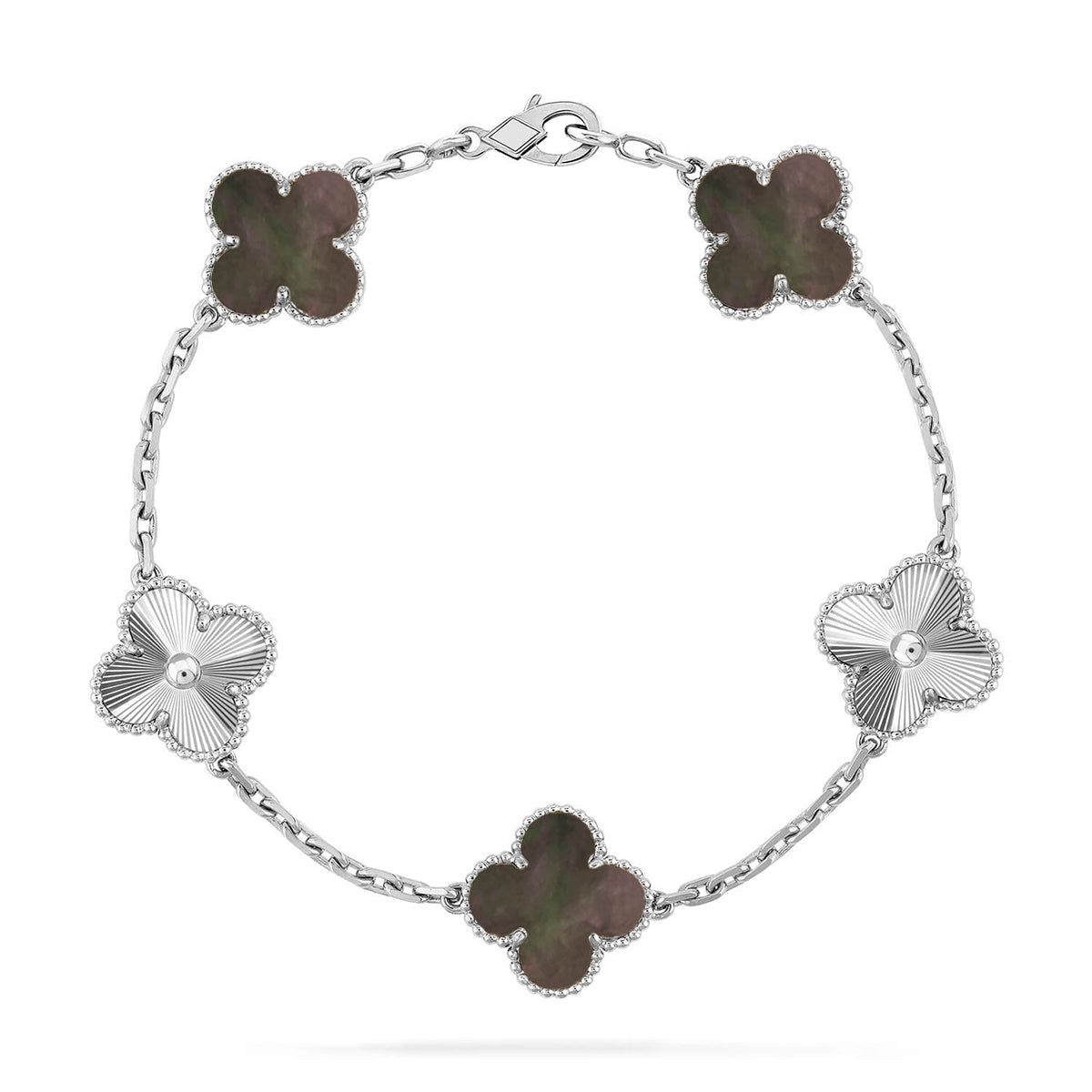 VCA CLOVER 5 MOTIF GRAY MOP BRACELET COLLECTION