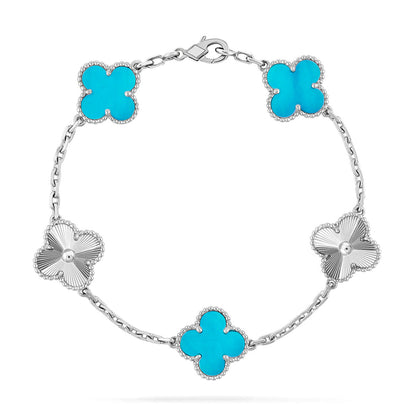 VCA CLOVER 5 MOTIF TURQUOISE BRACELET COLLECTION