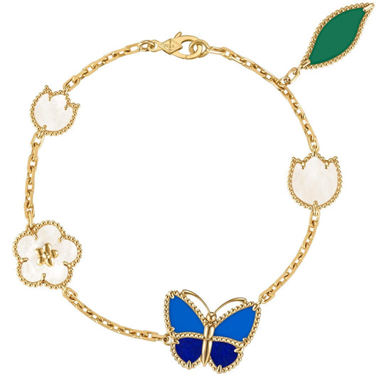VCA LUCKY SPRING BUTTERFLY 5 MOTIF BRACELET