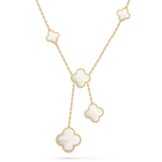 VCA CLOVER MOTHER OF PEARL NECKLACE 6 MOTIF