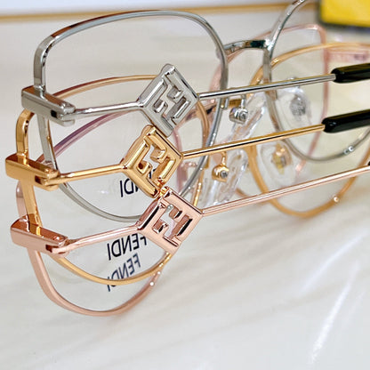 FENDI TRAVEL GEOMETRIC FRAME SUNGLASSES FE40152U IN METAL