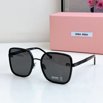 MIU MIU LOGO SQUARE SUNGLASSES 𝘚𝘔𝘜08𝘚 IN METAL