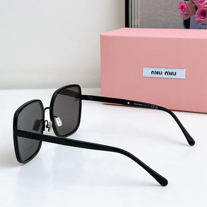 MIU MIU LOGO SQUARE SUNGLASSES 𝘚𝘔𝘜08𝘚 IN METAL