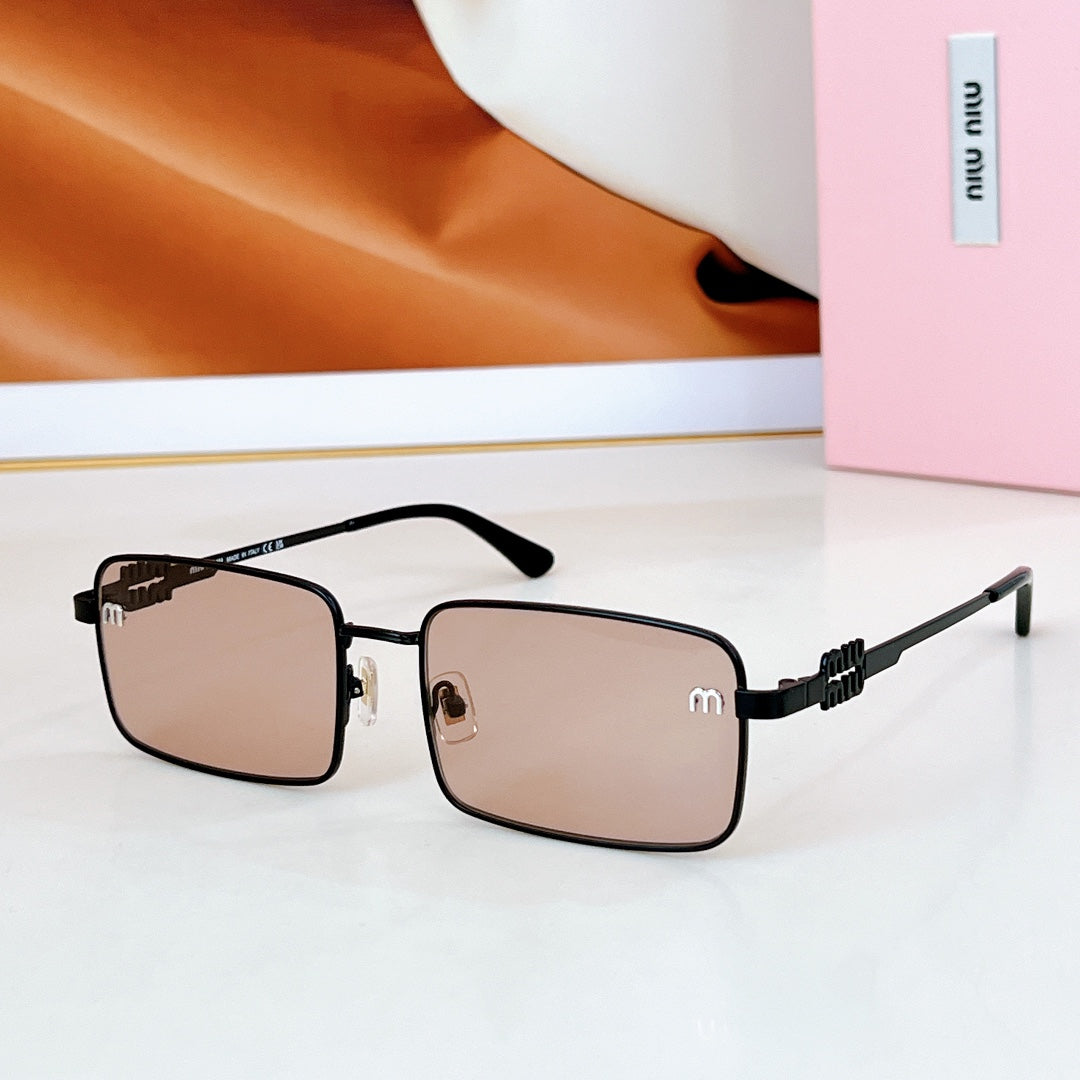 MIU MIU LOGO SQUARE SUNGLASSES SMU808 IN METAL