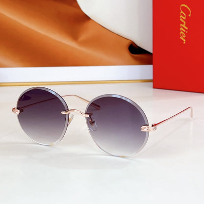 CARTIER PREMIÈRE RIMLESS ROUND FRAME SUNGLASSES CT0475 IN METAL