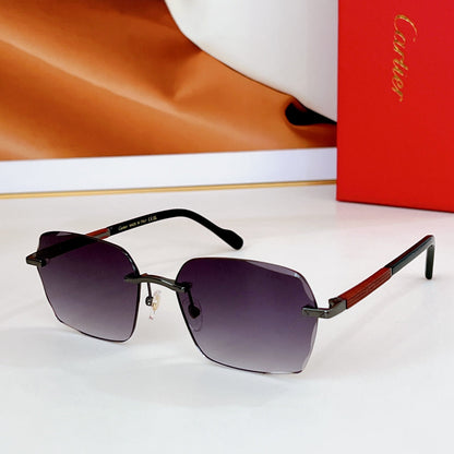 CARTIER SANTOS SQUARE FRAME SUNGLASSES CT0483S IN METAL
