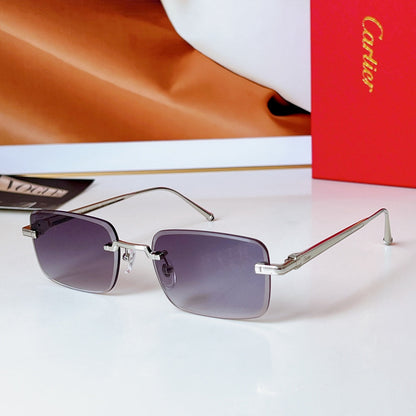 CARTIER RIMLESS RECTANGULAR FRAME SUNGLASSES 580851 IN METAL