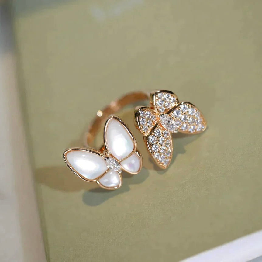 VCA TWIN BUTTERFLY DIAMOND MOP RING