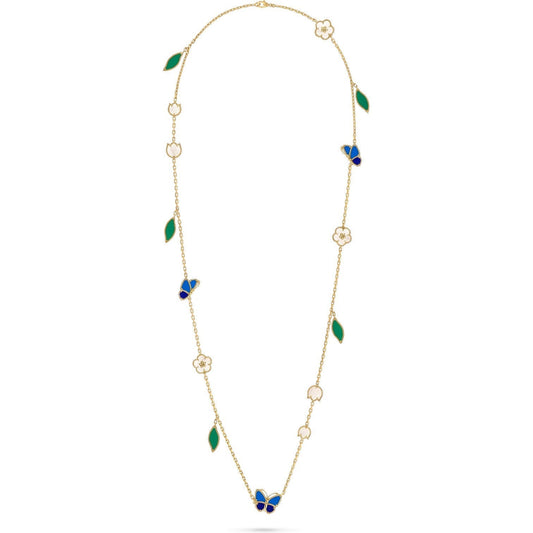 VCA LUCKY SPRING BUTTERFLY 15 FLOWER NECKLACE