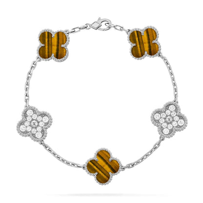 VCA CLOVER 5 MOTIFS TIGER EYE BRACELET COLLECTION