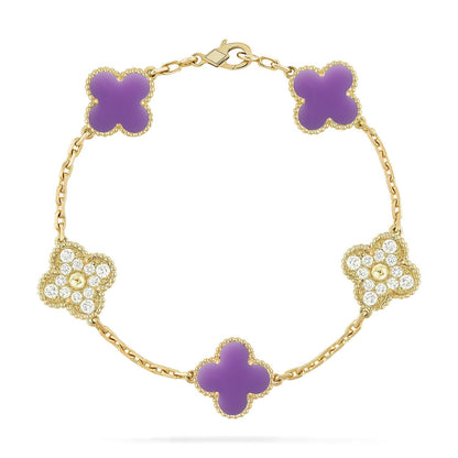 VCA CLOVER 5 MOTIF LIGHT PURPLE BRACELET COLLECTION