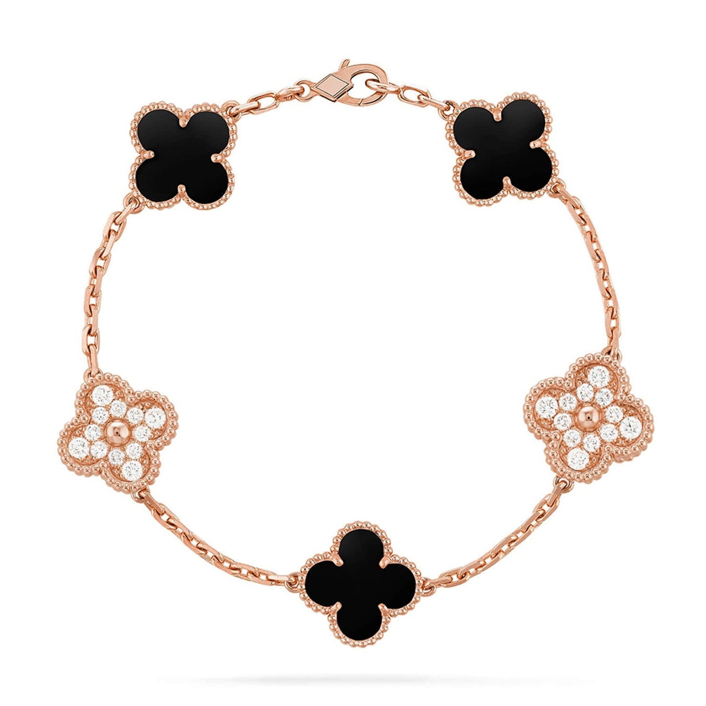 VCA CLOVER 5 MOTIF ONYXS BRACELET COLLECTION