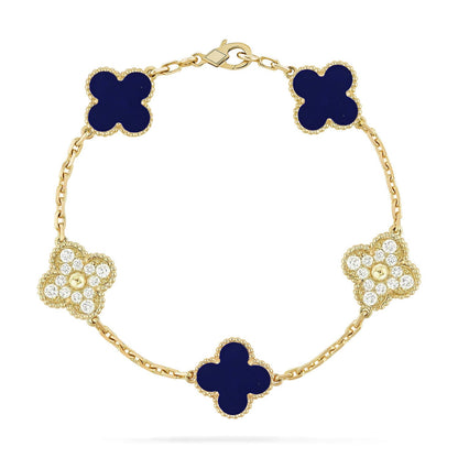 VCA CLOVER 5 MOTIF LAPIS LAZULI BRACELET COLLECTION