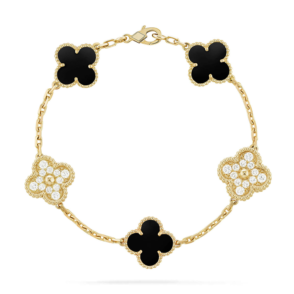 VCA CLOVER 5 MOTIF ONYXS BRACELET COLLECTION