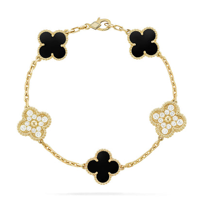 VCA CLOVER 5 MOTIF ONYXS BRACELET COLLECTION