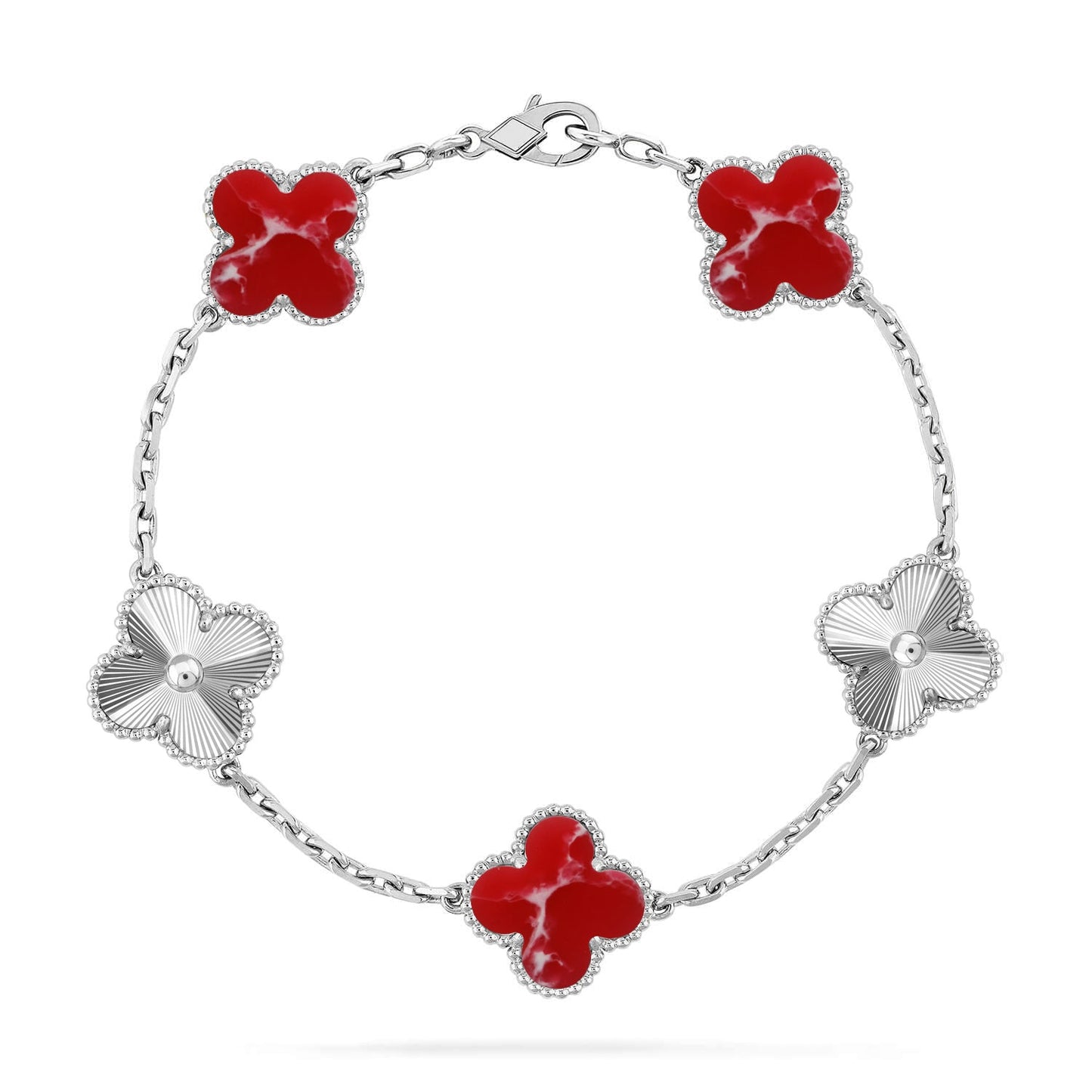 VCA CLOVER 5 MOTIF RED PATTERN BRACELET COLLECTION