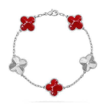 VCA CLOVER 5 MOTIF RED PATTERN BRACELET COLLECTION