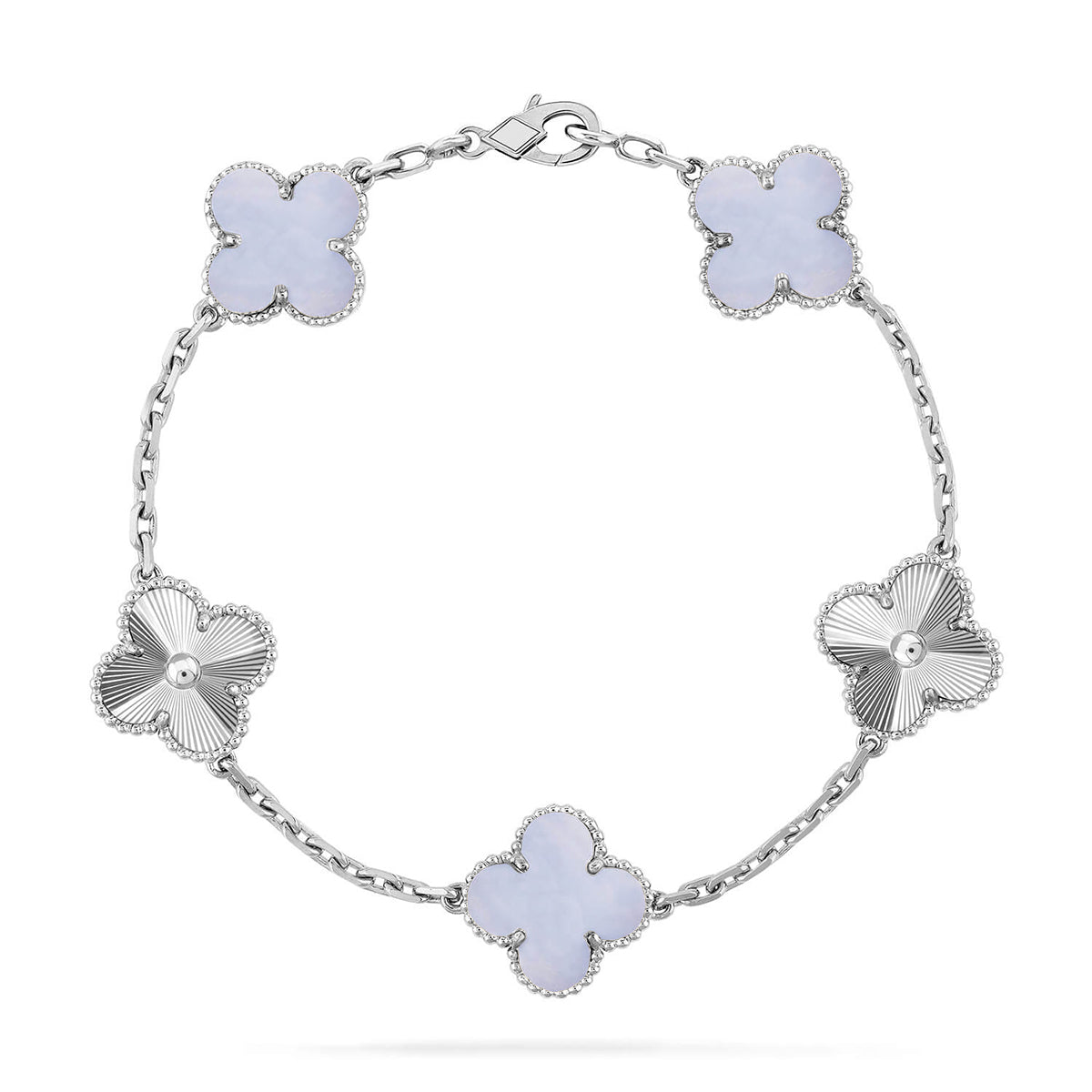VCA CLOVER 5 MOTIF PURPLE CHALCEDONY BRACELET COLLECTION