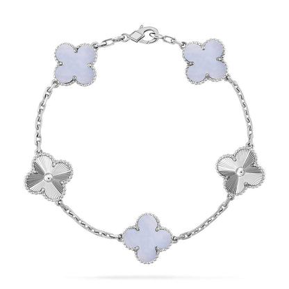 VCA CLOVER 5 MOTIF PURPLE CHALCEDONY BRACELET COLLECTION