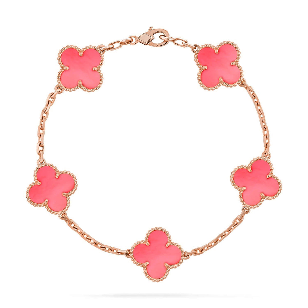 VCA CLOVER 5 MOTIFS PINK MOP BRACELET COLLECTION