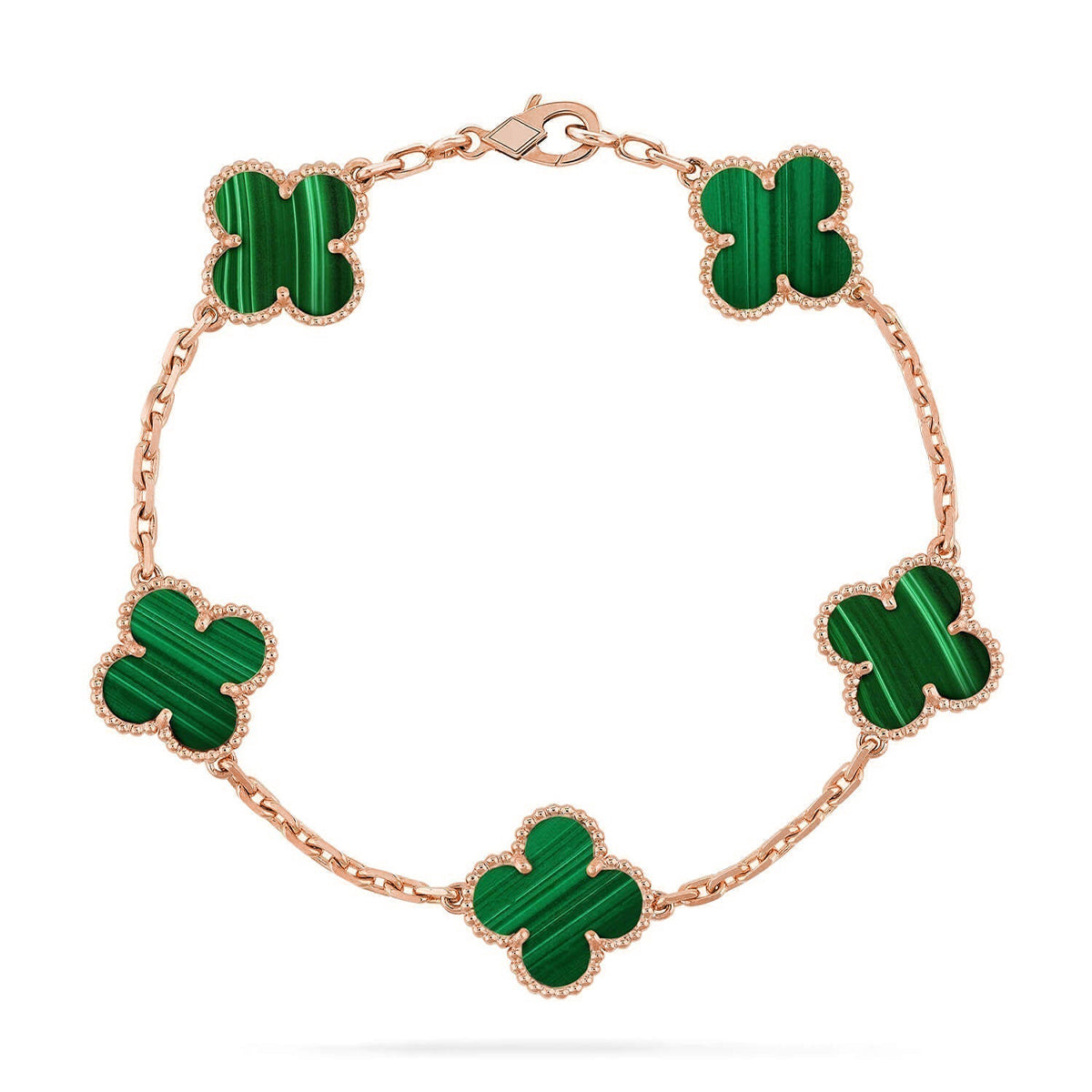 VCA CLOVER 5 MOTIF MALACHITE BRACELET COLLECTION