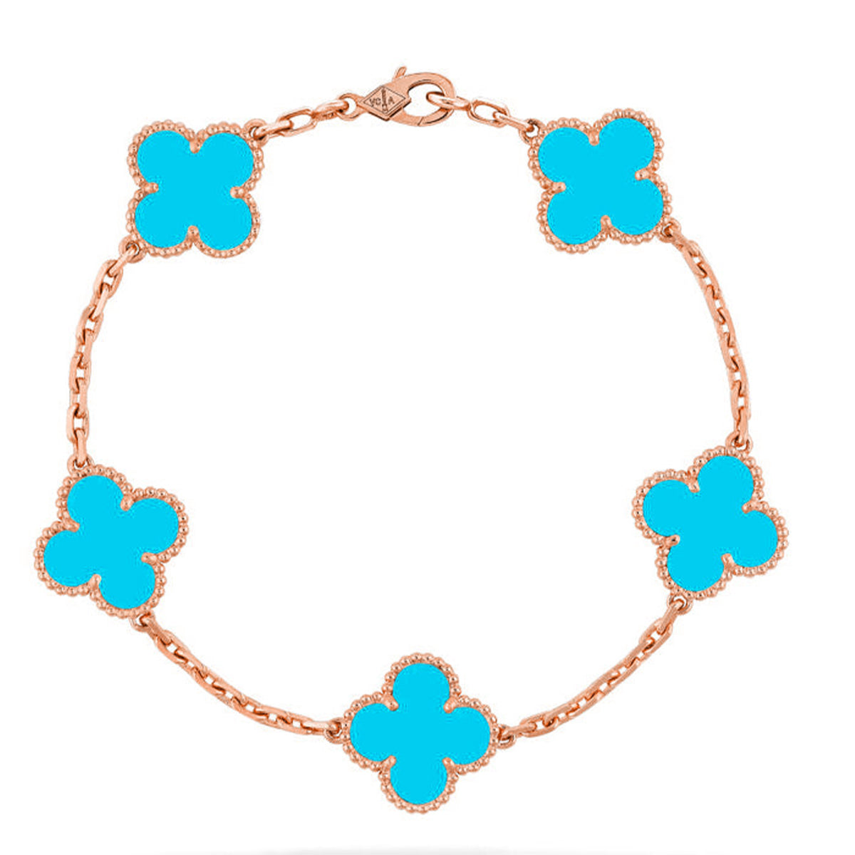 VCA CLOVER 5 MOTIF TURQUOISE BRACELET COLLECTION