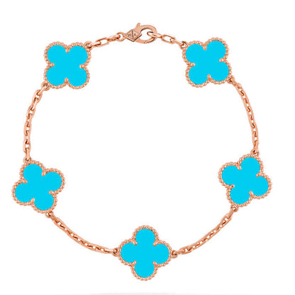 VCA CLOVER 5 MOTIF TURQUOISE BRACELET COLLECTION