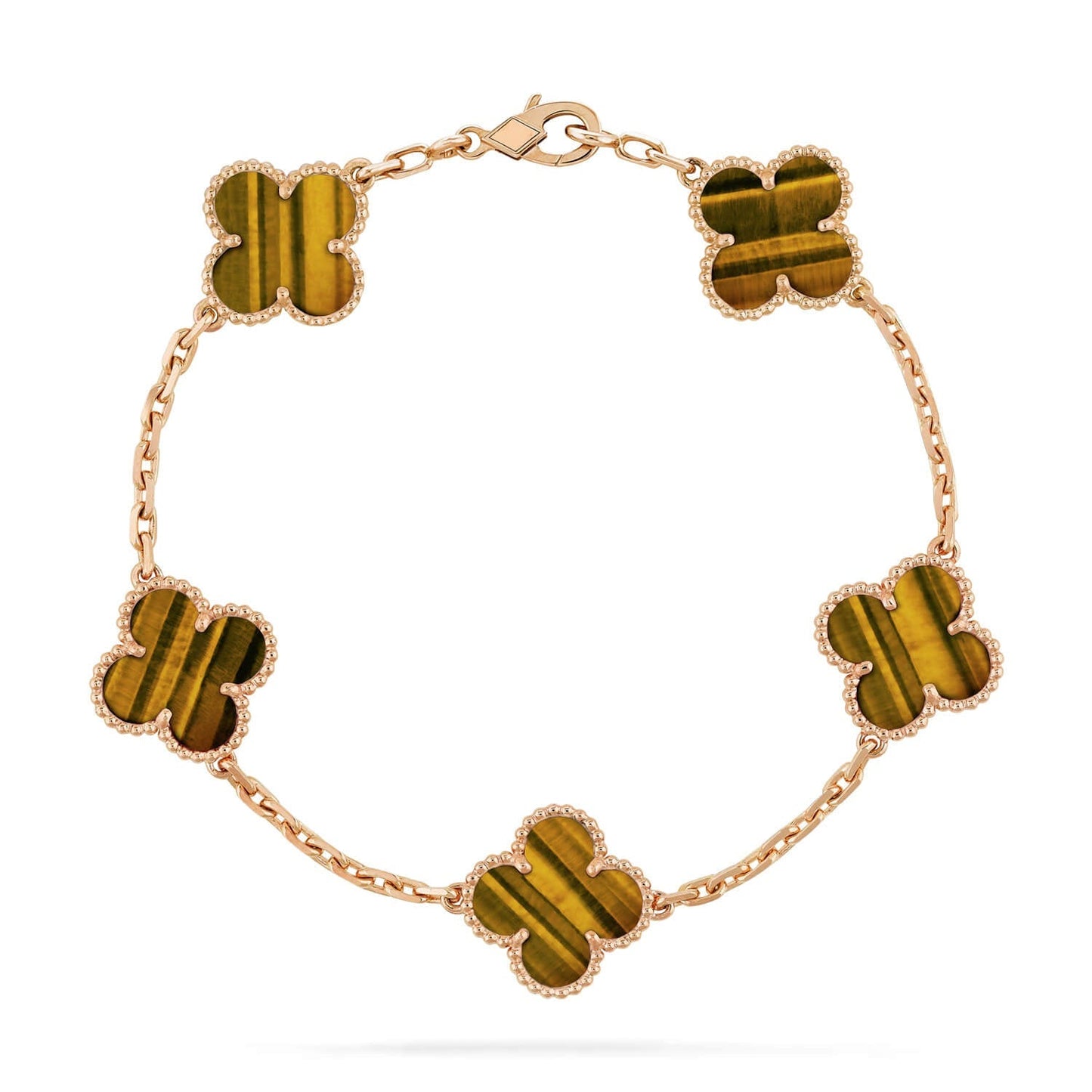 VCA CLOVER 5 MOTIFS TIGER EYE BRACELET COLLECTION