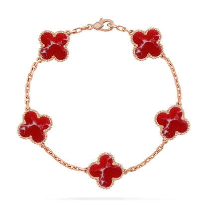 VCA CLOVER 5 MOTIF RED PATTERN BRACELET COLLECTION