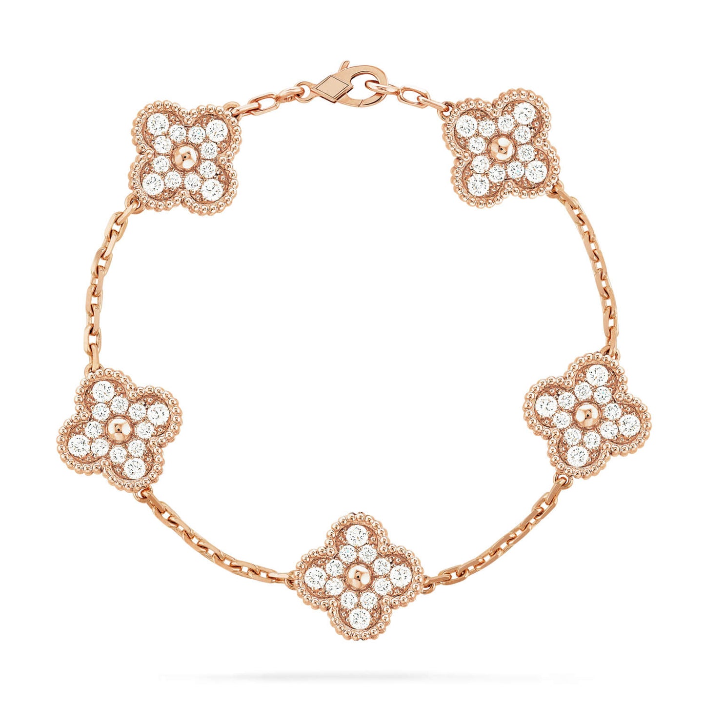 VCA CLOVER 5 MOTIF FULL DIAMOND BRACELET COLLECTION