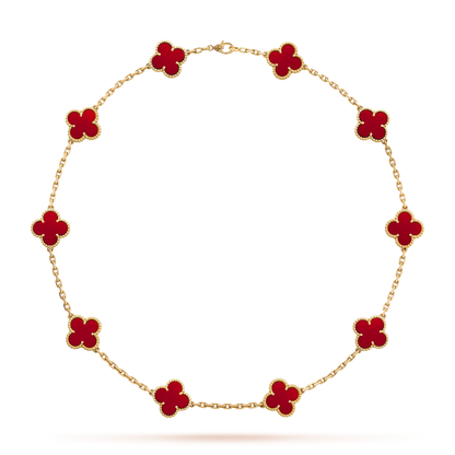 VCA CLOVER 10 MOTIFS CARNELIAN NECKLACE