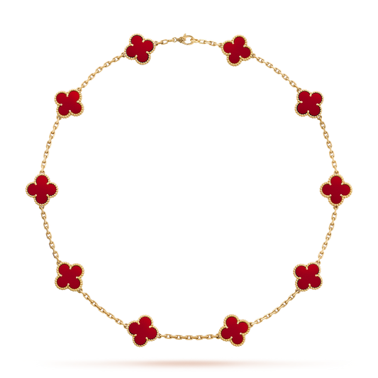 VCA CLOVER 10 MOTIFS CARNELIAN NECKLACE