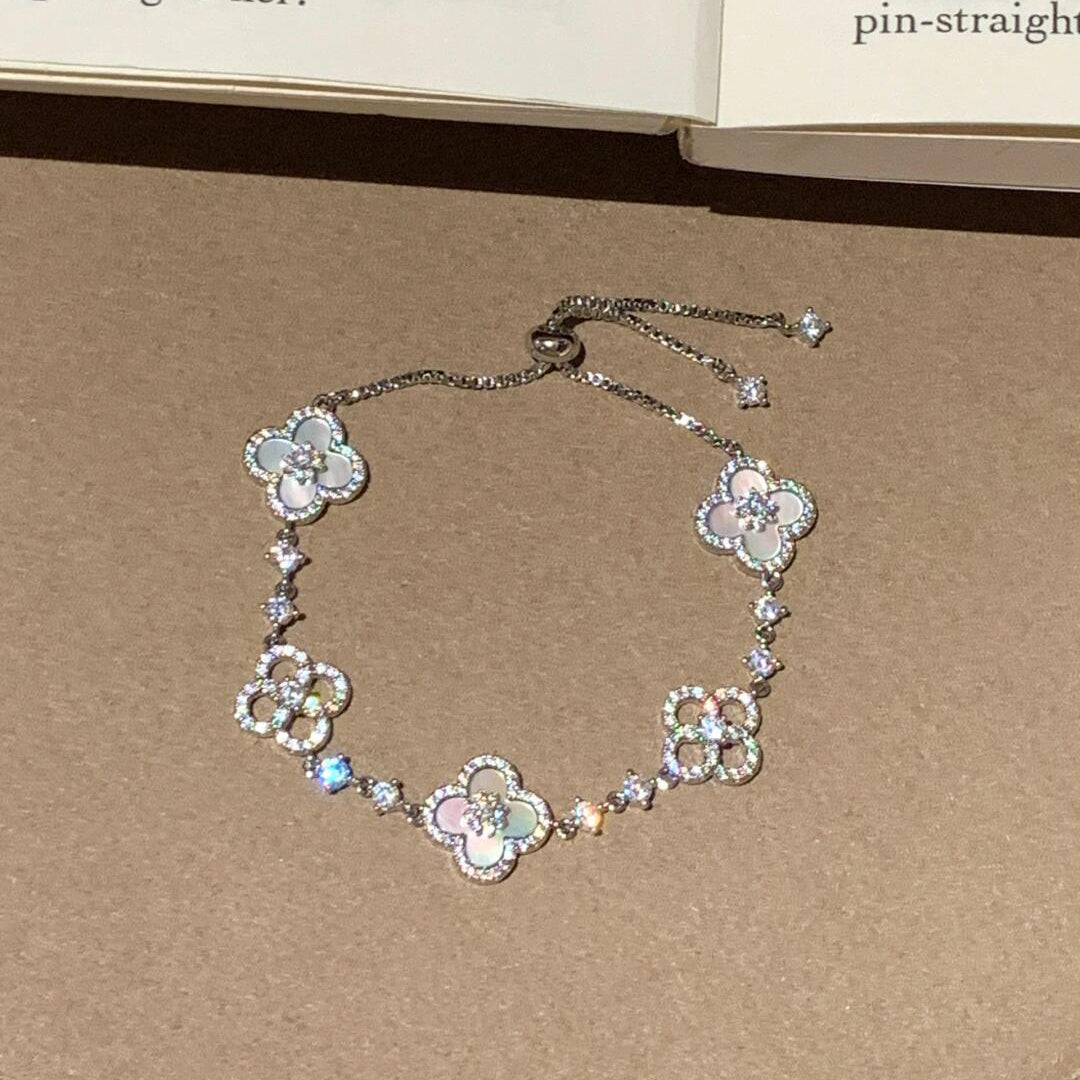 VCA CLOVER 5 MOTIF PINK BLUE RED WHITE BRACELET