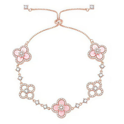 VCA CLOVER 5 MOTIF PINK BLUE RED WHITE BRACELET