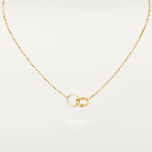CARTIER LOVE NECKLACE DOUBLE RING GOLD