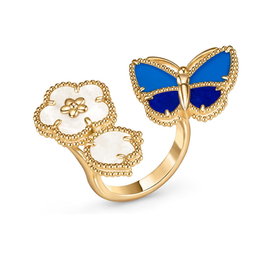 VCA LUCKY SPRING BUTTERFLY OPEN-FACE RINGS