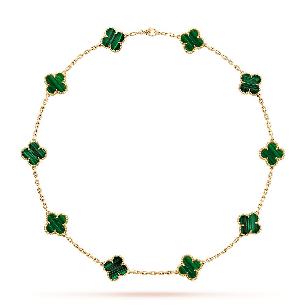 VCA CLOVER 10 MOTIFS MALACHITE NECKLACE