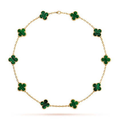 VCA CLOVER 10 MOTIFS MALACHITE NECKLACE