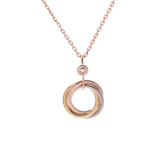 CARTIER TRINITY SILVER GOLD PINK GOLD NECKLACE