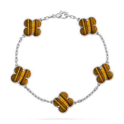 VCA CLOVER 5 MOTIFS TIGER EYE BRACELET COLLECTION