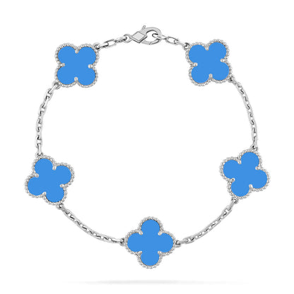 VCA CLOVER 5 MOTIF BLUE AGATE BRACELET COLLECTION
